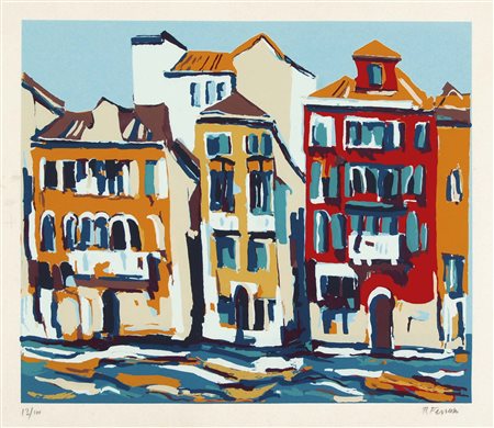 FERRUZZI ROBERTO Venezia 1927 Venezia litografia es. 13/100 45x55 firma in...