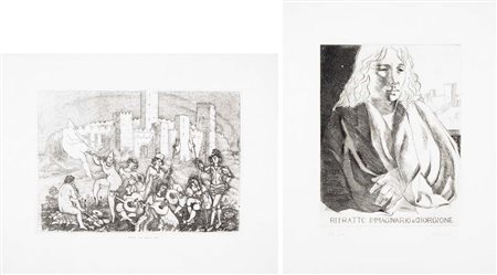 AUTORI VARI Soggetti vari lotto di 2 acqueforti es. 78/100 25x35 - 32x24...