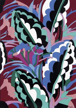 NESPOLO UGO Mosso Santa Maria (Vc) 1941 Floreale 1986 acrilici su legno...