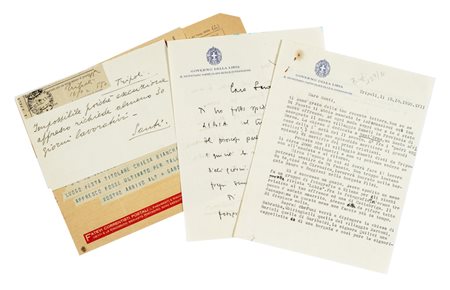 Balbo Italo, 2 lettere dattiloscritte con firma autografa, inviate al pittore Bruno Santi, Bologna.  Datate Tripoli, 13 dicembre 1938 e 28 settembre 1939. 