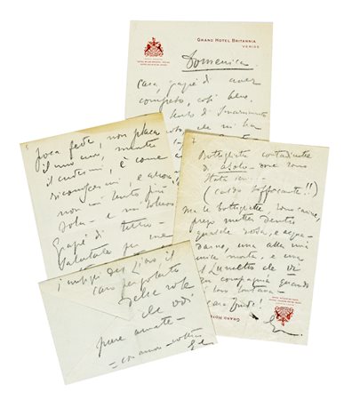 Duse Eleonora, 2 lettere autografe inviate a Gertrude von Huegelal.  Non datate. 