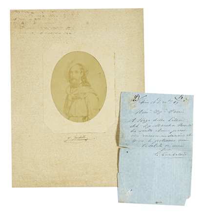 Garibaldi Giuseppe, Lettera autografa firmata inviata al sig. Pozzi. Datata Fino (Mornasco) 16 dicembre 1859.