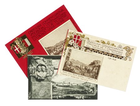 Raccolta di 80 cartoline commemorative.  Fine XIX-inizio XX secolo.
