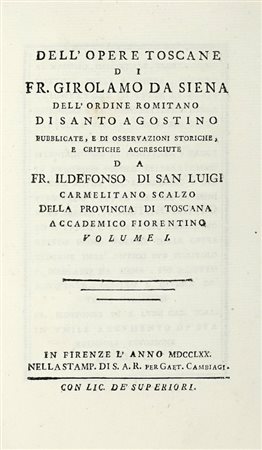 Brocchi Giuseppe Maria, Vite de' santi e beati fiorentini... In Firenze: nella stamperia di Gaetano Albizzini, 1742.
