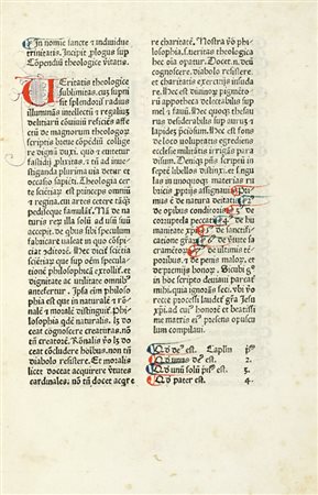 Albertus Magnus (santo), Compendium theologicae veritatis. (Al colophon:) Impressumque Venetiis: per Chistoforum Arnoldum Alamanum, 1476 die 5 aprilis.