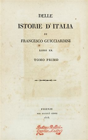Botta Carlo, Storia della guerra americana scritta da Carlo Botta. Tomo primo (-decimo). Firenze: nella stamperia Formigli, 1825.