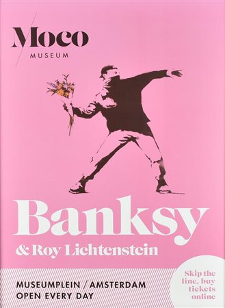 BANKSY E ROY LICHTENSTEIN MOCO MUSEUM, 2017 stampa litografica offset su...