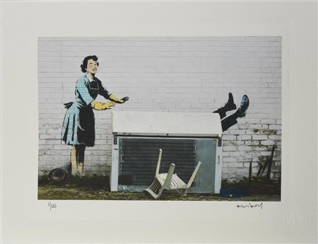 Da Banksy VALENTINE'S DAY (2023) eliografia su carta, cm 28,5x38,5; es. 1/150...