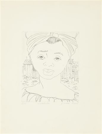 Guido Mosca BRASIL MULATINHA incisione su carta, battuta cm 27x21, su foglio...