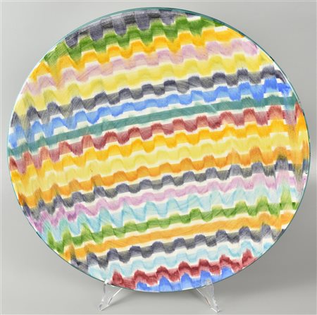 Raffaele Scaglione SENZA TITOLO ceramica dipinta, diam cm 44 sul retro: firma