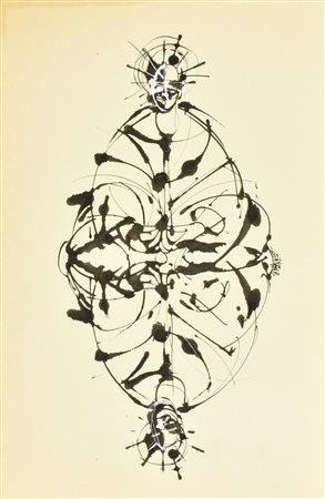 GIANBAR (Gianni Baretta) SANTONI tecnica mista su carta, cm 41,5x28 firma sul...