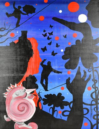 Fabrizio Gavatorta IL SOGNO EQUILIBRATO acrilico su tela, cm 80x60 firma sul...