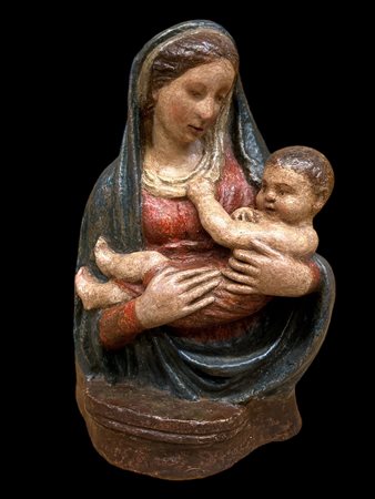 Madonna con bambino in stucco policromo, Firenze, 