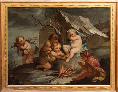 "Allegoria dell'inverno" olio su tela, scuola 