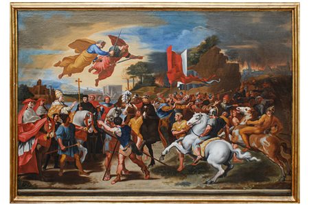 "Incontro fra Leone Magno e Attila" olio su tela 