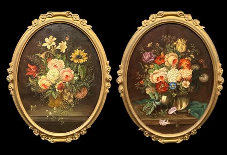 DIPINTO (-) <br>coppia di "Nature morte" olio su 