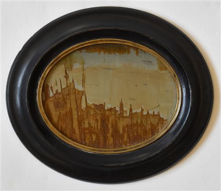 Miniatura con pietra sec.XIX<br>cm. 12x9,5 