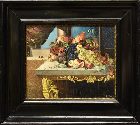 olio su tavoletta "natura morta" firmato in basso 