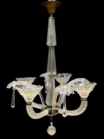 Murano lampadario a 4 luci h 87 cm