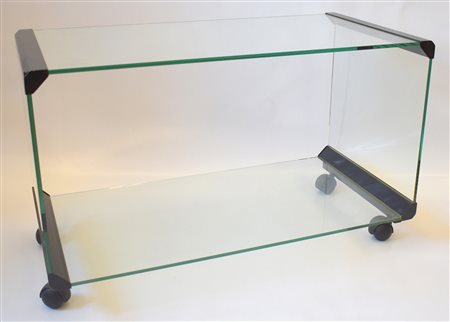 Gallotti Radice tavolino in vetro con ruote