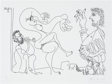 Pablo Picasso Malaga 1881 - Mougins 1973 Senza titolo, 1968 Acquaforte, es....