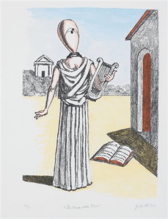 Giorgio de Chirico Volos 1888 - Roma 1978 La Musa della Storia, 1972...