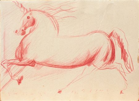 Marino Marini Pistoia 1901 - Viareggio 1980 Unicorno, 1944 Sanguigna su...