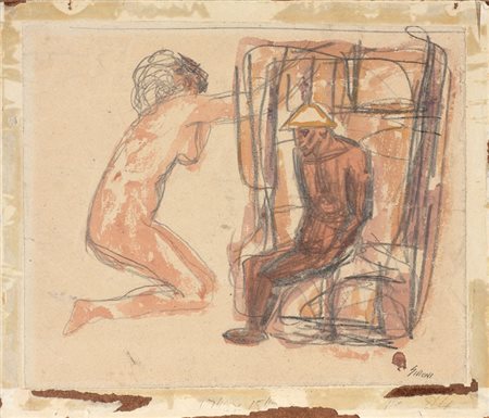 Mario Sironi Sassari 1885 - Milano 1961 Senza titolo Acquerello e matita su...