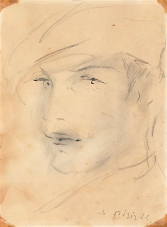 Filippo de Pisis Ferrara 1896 - Milano 1956 Volto, 1925 Carboncino su carta,...