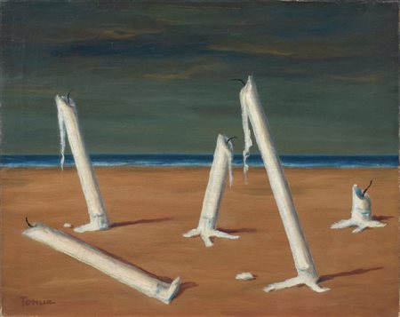 Fiorenzo Tomea Zoppè di Cadore (Bl) 1910 - Milano 1960 Candele, 1947 Olio su...