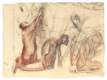 Mario Sironi Sassari 1885 - Milano 1961 Figure Acquerello, matita e...