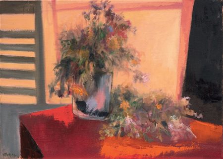 Ugo Attardi Sori (Ge) 1923 - Roma 2006 Natura morta, 1970 Olio su tela, cm....