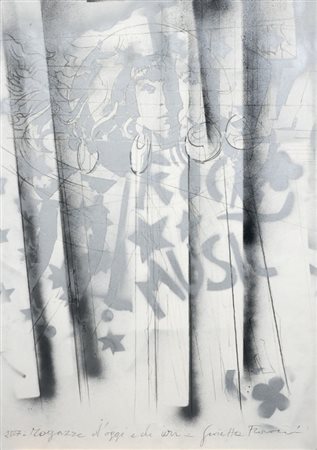 Giosetta Fioroni Roma 1933 Ragazze d'oggi e di ieri, 2007 Tecnica mista su...