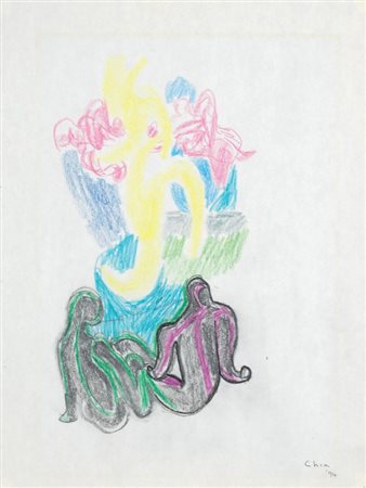 Sandro Chia Firenze 1946 Senza titolo, 1994 Matite e carboncino su carta, cm....