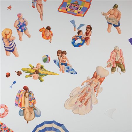 Vanni Cuoghi Genova 1966 White sea, white shark, 2008 Acrilico su tela, cm....