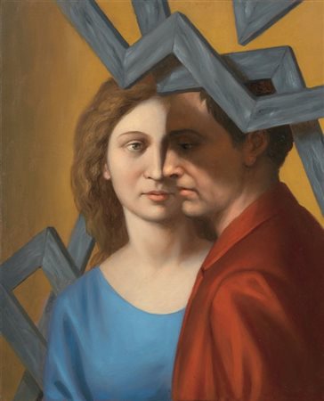 Stefano Di Stasio Napoli 1948 Duetto dell'ombra, 2011 Olio su tela, cm. 50x40...