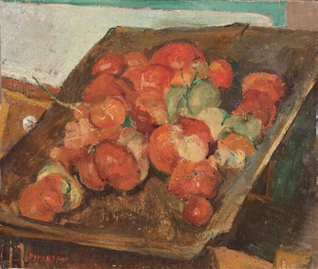 Fausto Pirandello Roma 1899 - 1975 Natura Morta Olio su tavola, cm. 29,7x35,2...