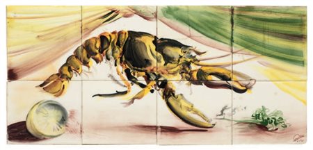 Pietro Annigoni Milano 1910 - Firenze 1988 Aragosta, 1965 Ceramica dipinta,...