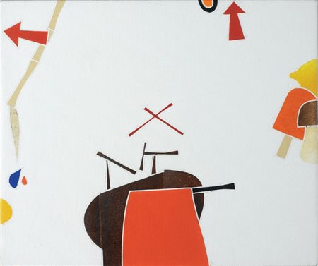 Emilio Tadini Milano 1927 - 2002 Figura, 1979 Olio su tela, cm. 46x55 Dedica,...