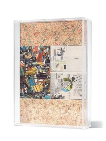 Jiri Kolar Protivin 1914 - Praga 2002 Traffico urbano Collage in teca di...