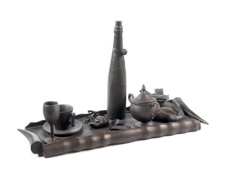 Daniel Spoerri Galati 1930 Vassoio Scultura in bronzo, multiplo, es. 32/33,...