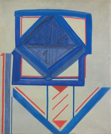 Riccardo Licata Torino 1929 Composizione, 1968 Olio su tela, cm. 65x54 Data e...