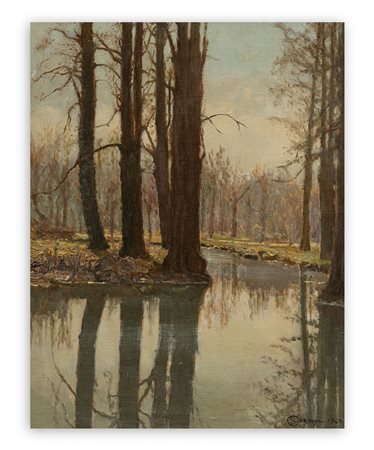 SALVATORE CORVAYA (1872-1962) - Specchio d'acqua, 1949