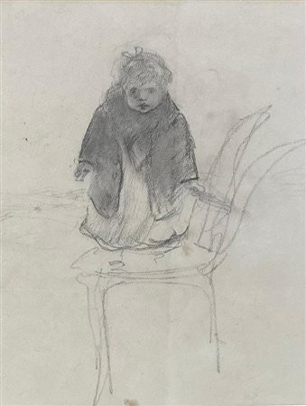 Ottone Rosai “Bambina su una sedia” 1910
