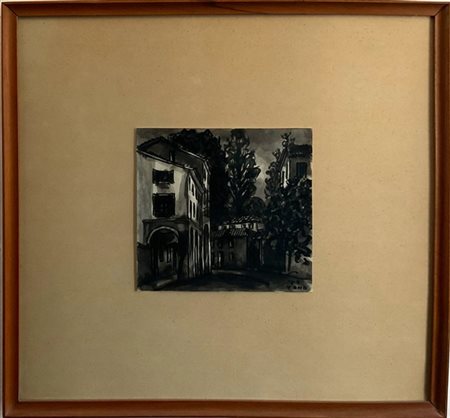 Tono Zancanaro "Padova: via S. Eufemia" 1959
china acquerellata su carta
cm 19x1