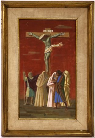 Luigi Filocamo "La morte di Gesù" 
tecnica mista su tela
cm 61x35
Tracce di etic