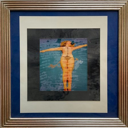 Mimmo Rotella "Senza titolo" 
serigrafia a colori
immagine cm 24x22
Firmata in b