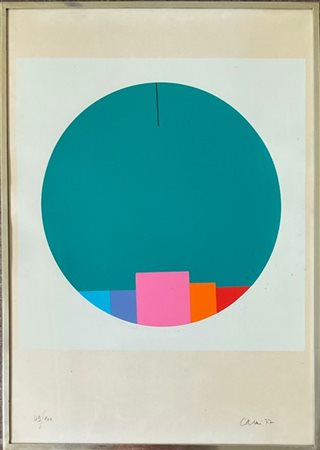 Eugenio Carmi "Senza titolo" 1977
serigrafia a colori
cm 69x49
firmata, datata e