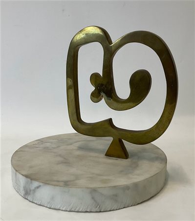 Arturo Carmassi Scultura multiplo astratta in bronzo su base in marmo
h cm 24