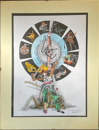 Mario Persico Lotto composto da tre stampe offset a colori e una riproduzione, d